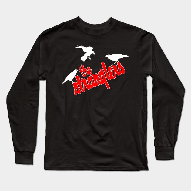 Stranglers Crows Red Long Sleeve T-Shirt by Scott Poling Art